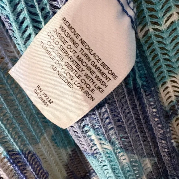 Alfred Dunner Blue & Teal Floral Open Cardigan - Picture 4 of 7